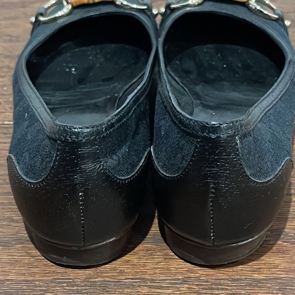 Gucci Women’s Black Canvas Banboo Ballet Flats Size 5.5 - Picture 4 of 6